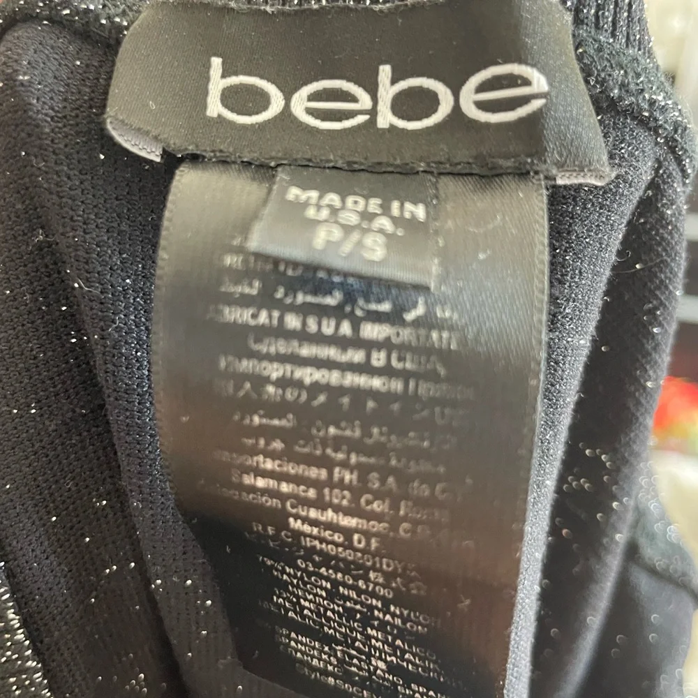 Bebe black metallic off the shoulder bodycon minidress size S - Picture 4 of 4